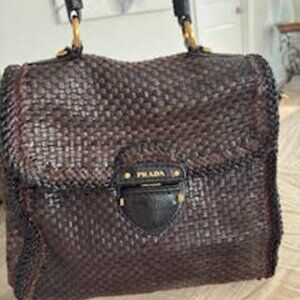 Prada Madras brown leather bag